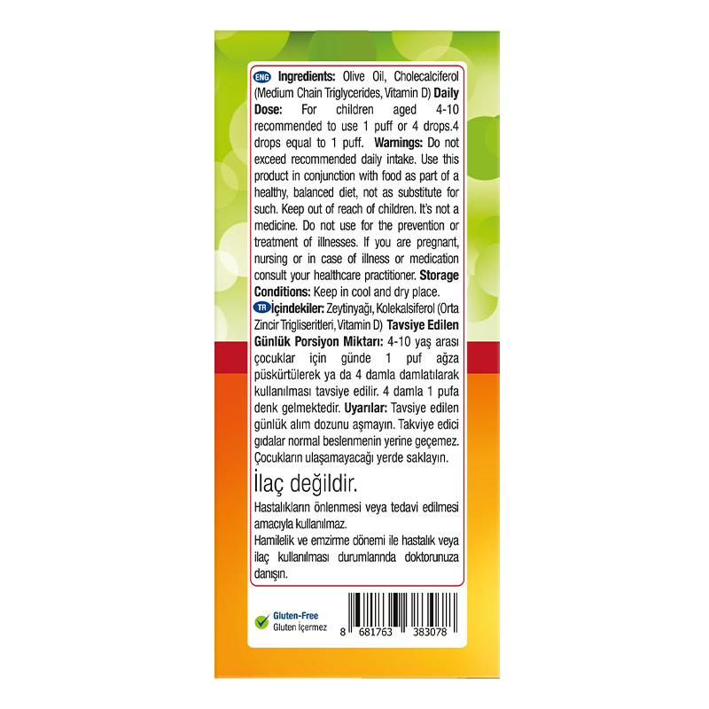 Vitamin D3 Spray & Drop (400  IU)