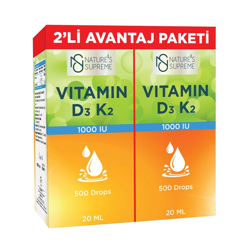 Vitamin D3 + K2 Damla 2 x 20 mL