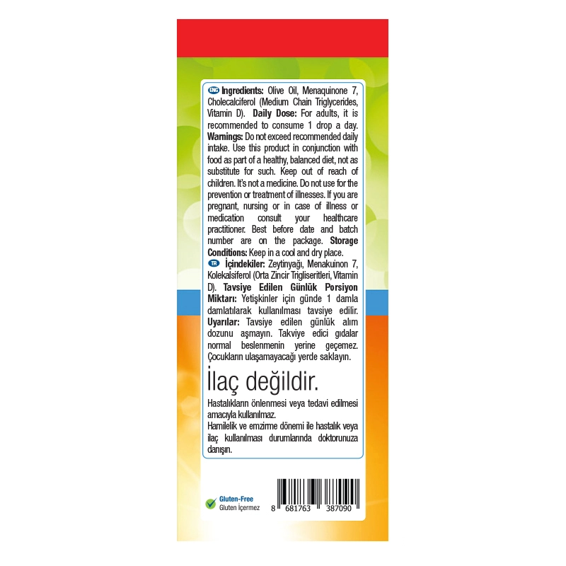 Vitamin D3 + K2 Damla 2 x 20 mL